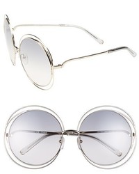 Chloé Chloe 62mm Oversize Sunglasses Gold Transparent Light Grey