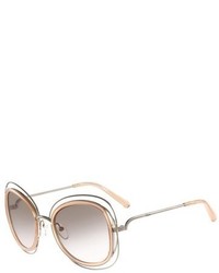 Chloé Chloe Carlina 56mm Gradient Sunglasses Gold Transparent Grey