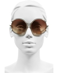 Chloé Chloe Isidora 59mm Round Sunglasses Gold Grey