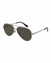Saint Laurent Classic 11 Zero Aviator Sunglasses Silver