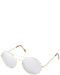 Illesteva Delon Mirrored Lense Gold Tone Sunglasses