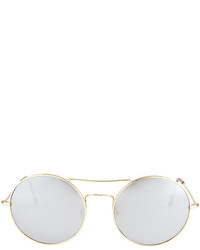 Illesteva Delon Mirrored Lense Gold Tone Sunglasses