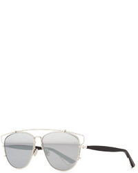 Christian Dior Dior Technologic Cutout Aviator Sunglasses Silvertoneblack