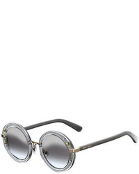 Jimmy Choo Gems Round Rhinestone Sunglasses