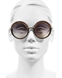 Jimmy Choo Gothas 50mm Round Sunglasses Light Gold Semi Matte