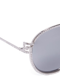 Versace Greca Strass Aviator Sunglasses