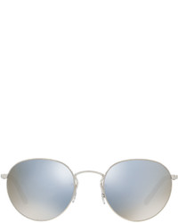 Oliver Peoples Hassett Mirrored Round Sunglasses Silver