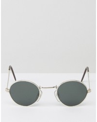 Reclaimed Vintage Inspired Metal Round Sunglasses In Silver