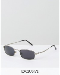 Reclaimed Vintage Inspired Metal Square Sunglasses In Silver