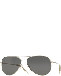 Oliver Peoples Kannon 59 Polarized Sunglasses Silver