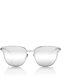 Le Specs Luxe Pharaoh Square Mirrored Sunglasses Silver