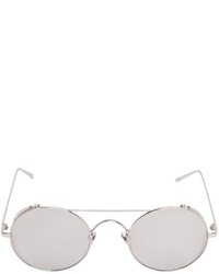 Linda Farrow Platinum Plated Round Sunglasses