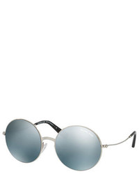 Michael Kors Michl Kors Round Flash Metal Sunglasses Silver