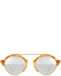 Illesteva Milan Iii Round Sunglasses Ambersilver