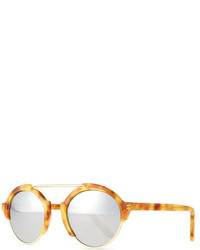 Illesteva Milan Iii Round Sunglasses Ambersilver