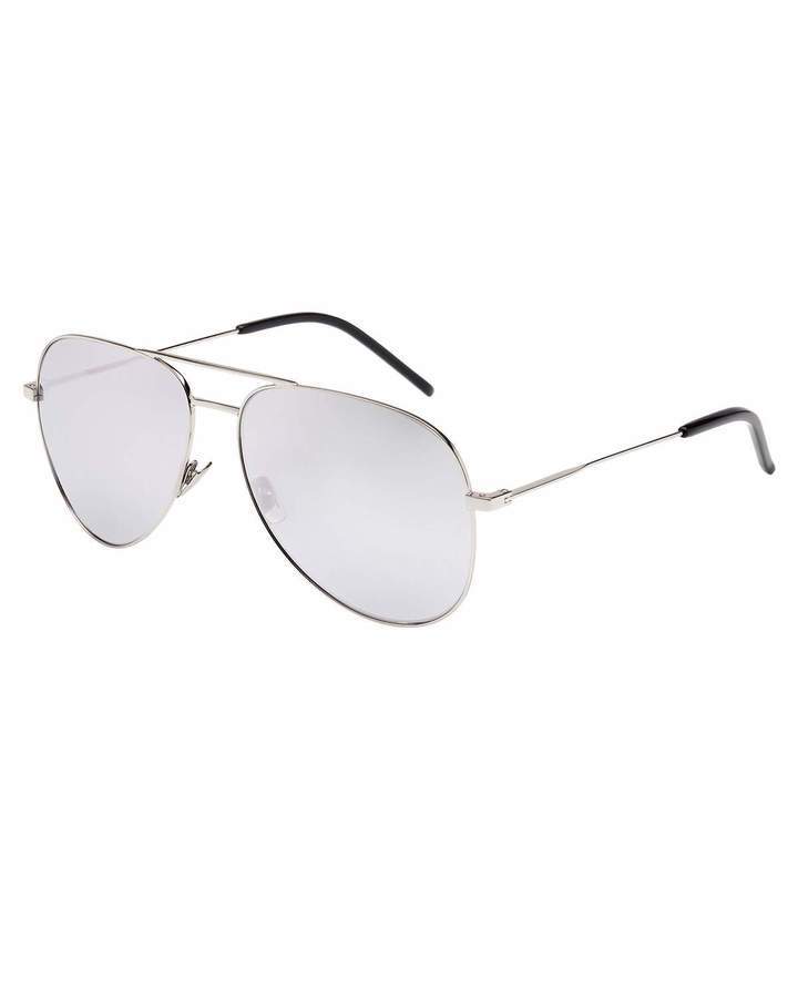 New teardrop sunglasses aviator oversized Saint Laurent SL348 col. 003  silver mirror, Occhiali