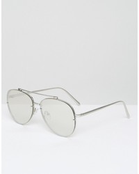 Asos Oversized Silver Mirror Aviator Sunglasses