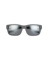 Prada Linea Rossa Prada Pillow 59mm Sunglasses In Grey Rubber Mirror Silver At Nordstrom