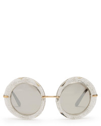 Dolce & Gabbana Round Frame Glitter Acetate Sunglasses