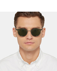 Moncler Round Frame Gunmetal Tone Sunglasses