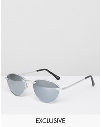 Reclaimed Vintage Round Sunglasses In Silver