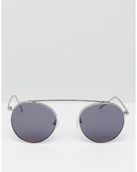 Jeepers Peepers Round Sunglasses With Double Brow