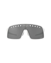 Oakley Shield Sunglasses In Polished Whiteprizm Black At Nordstrom