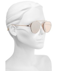 Show Biz 55mm Round Sunglasses Silver Mirror