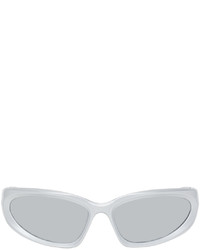 Balenciaga Silver Acetate Wrap Around Sunglasses