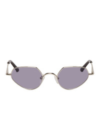Dries Van Noten Silver And Grey Cat Eye Sunglasses