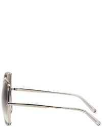 Chloé Silver And Grey Oversized Sunglasses