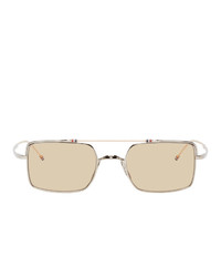Thom Browne Silver And White Gold Tb 909 Sunglasses