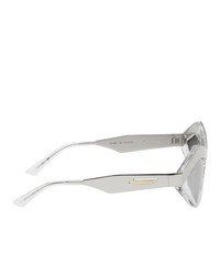 Bottega Veneta Silver Cat Eye Sunglasses