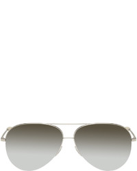 Victoria Beckham Silver Classic Victoria Aviator Sunglasses