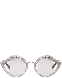 Gucci Silver Crystal Cat Eye Sunglasses