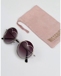 Missguided Silver Heart Sunglasses