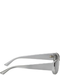 Balenciaga Silver Rectangular Shield Sunglasses