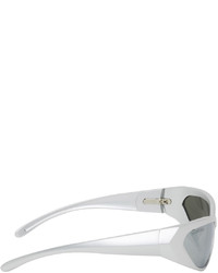 Balenciaga Silver Rectangular Sunglasses