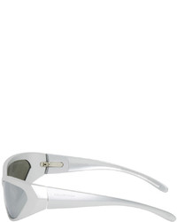 Balenciaga Silver Rectangular Sunglasses