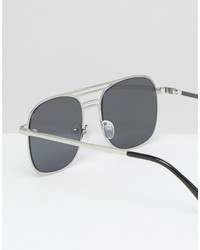 Asos Square Metal Sunglasses With Flat Lens