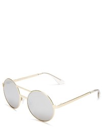 Le Specs Vertigo Mirrored Round Sunglasses 50mm