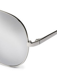Linda Farrow White Gold Aviator Sunglasses