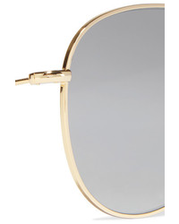 Illesteva Wooster Aviator Style Gold Tone Sunglasses Silver