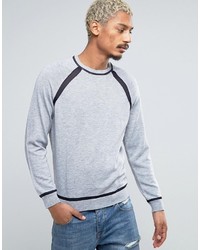 Asos Sweater With Contrast Mesh Raglan Sleeves And Hem