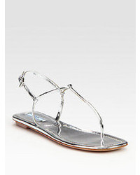 Silver Thong Sandals