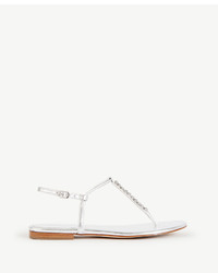 Ann Taylor Meredith Jeweled Leather Thong Sandals