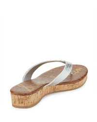 Sam Edelman Tanya Platform Thong Sandal Silver