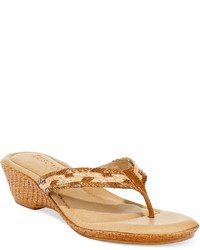 Easy Street Shoes Tuscany By Easy Street Prato Wedge Thong Sandals