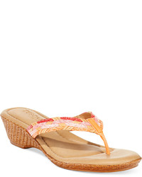 Easy Street Shoes Tuscany By Easy Street Prato Wedge Thong Sandals