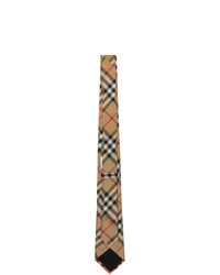 Burberry Beige Silk Vintage Check Modern Cut Tie